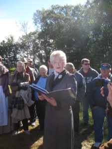 Lois Jacobs portraying the spirit of Eugenia Jost Jacobs at the 2015 Tour