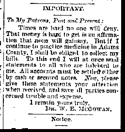 Adams County Press Advertisment